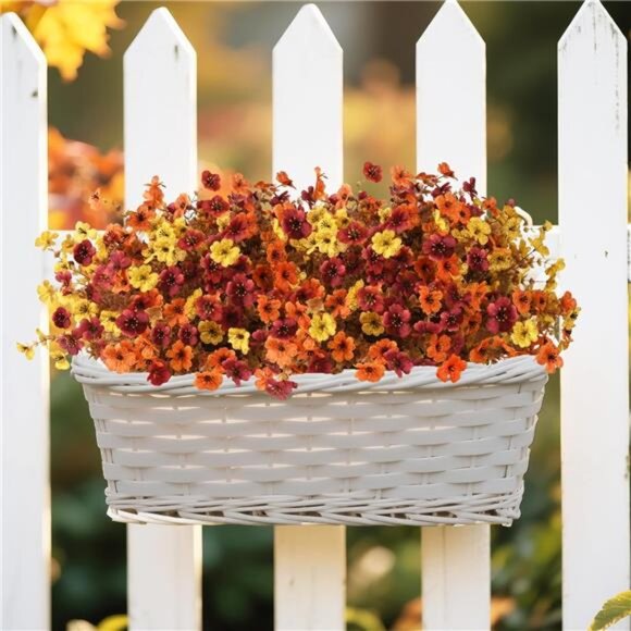 INQCMY Artificial Fake Fall Plantsβ Flowers for Outdoor Outside Decoration,12 - Picture 5 of 8